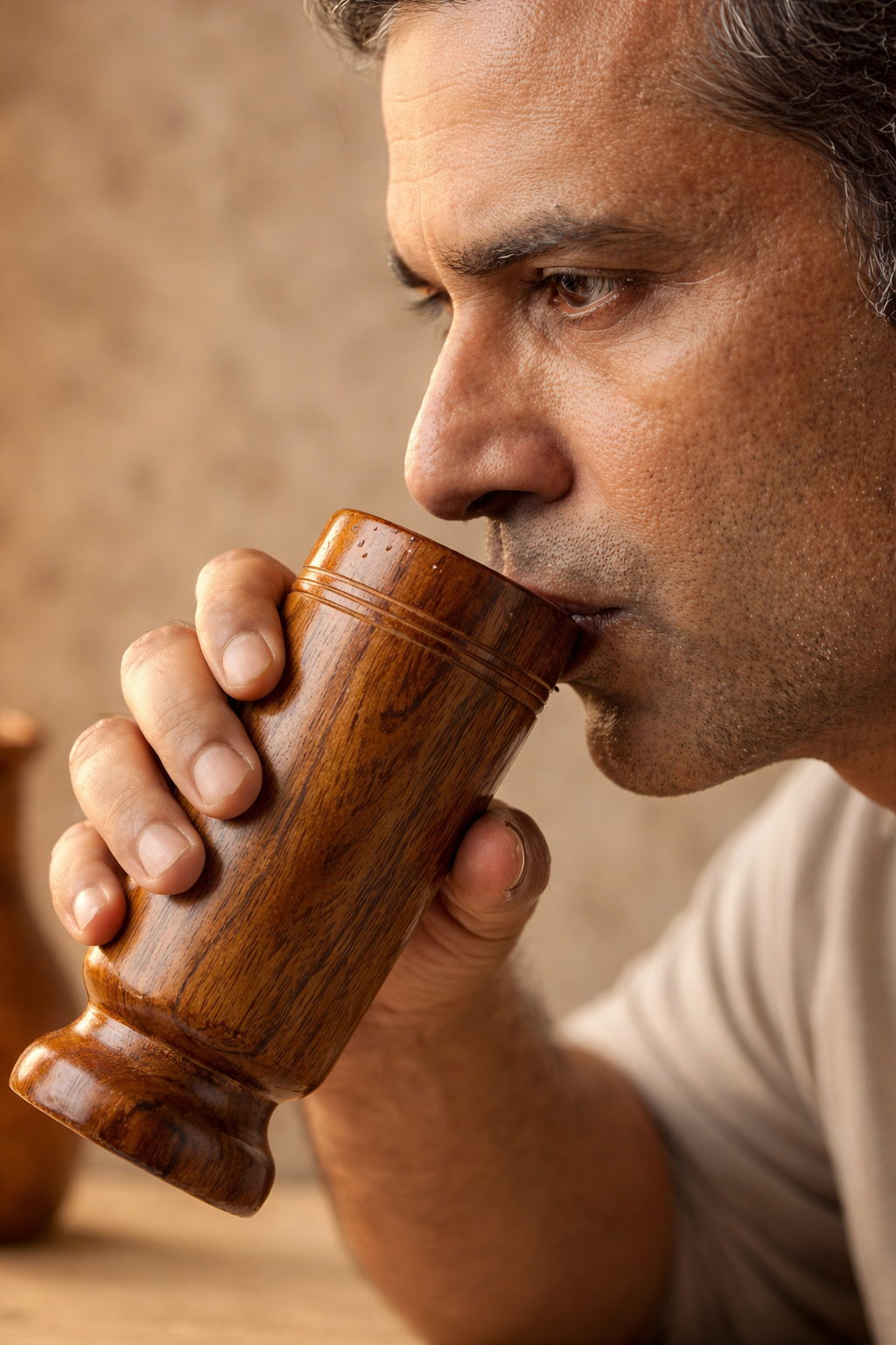 Pure Vijaysar Sugar Control Wooden Detox Water Glass