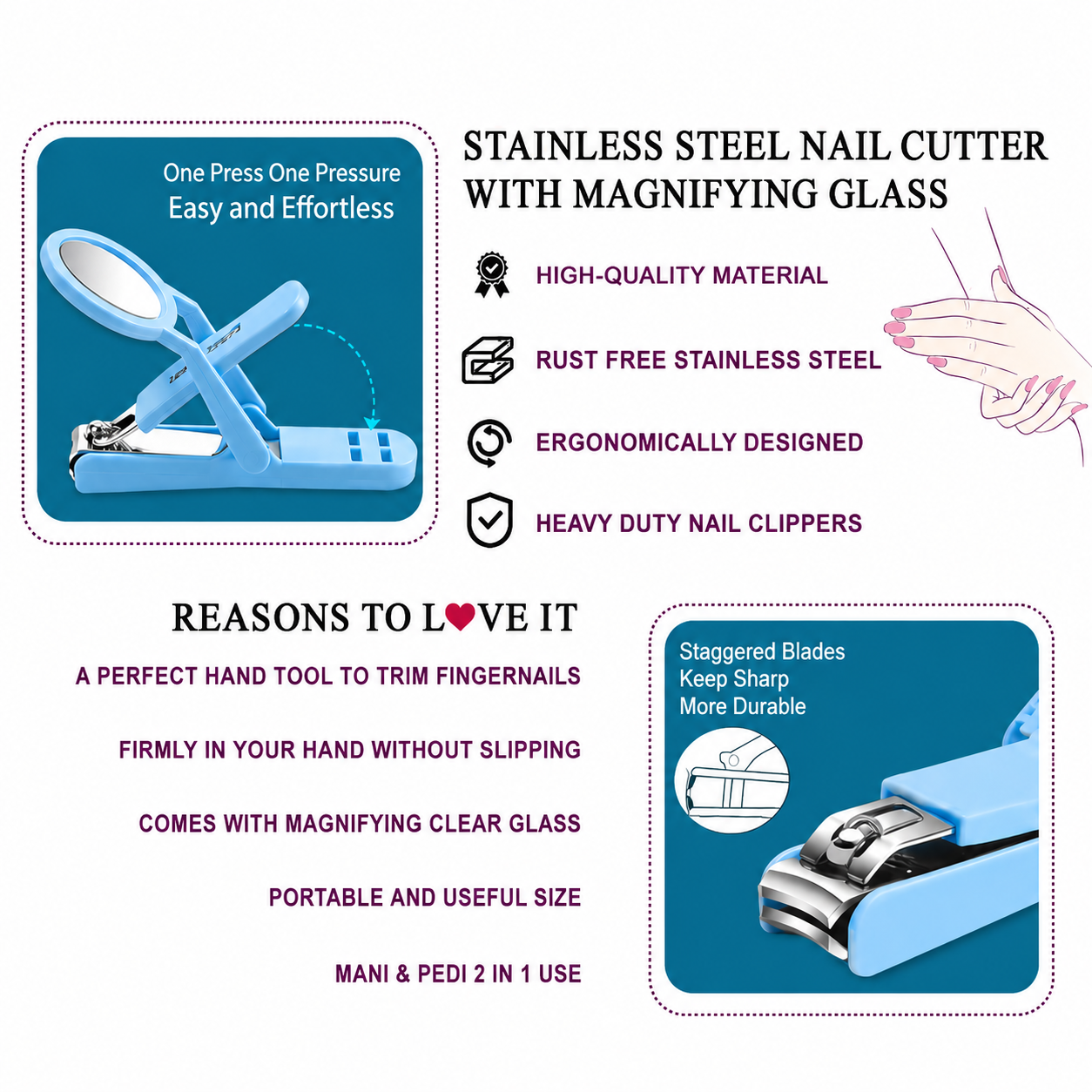 Magnifying nail cutter
