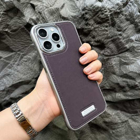Premium Electroplated Chrome PU Leather Luxury Protective Case