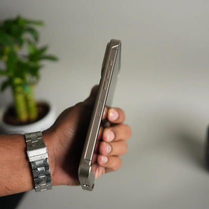 Frameless Metal Leather Case for iPhone