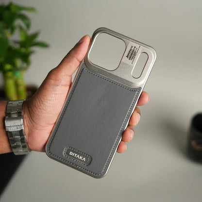 Frameless Metal Leather Case for iPhone