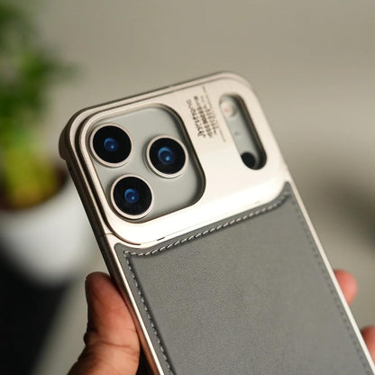 Frameless Metal Leather Case for iPhone