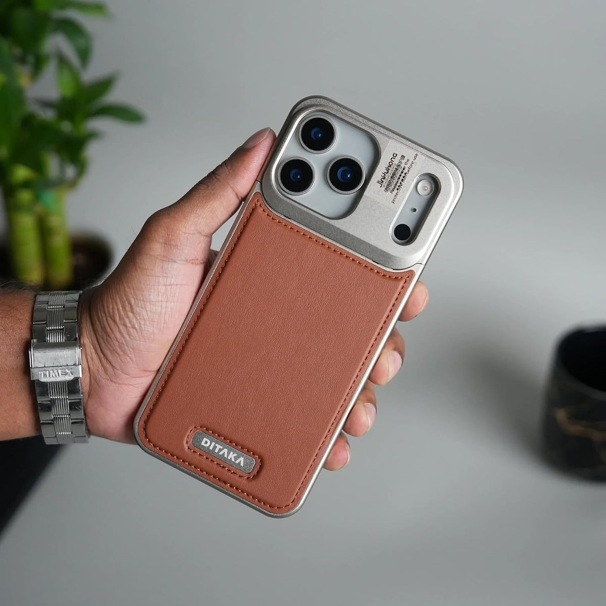Frameless Metal Leather Case for iPhone