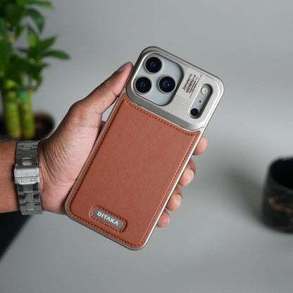 Frameless Metal Leather Case for iPhone