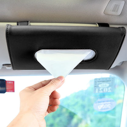 Car Tissue Leather  Box Organizer