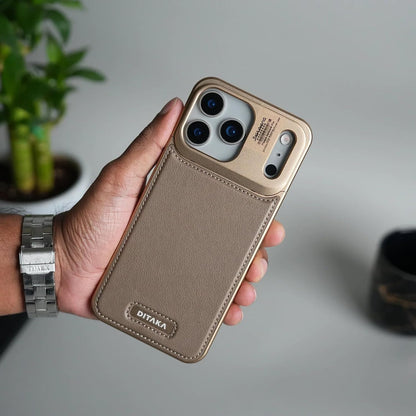 Frameless Metal Leather Case for iPhone