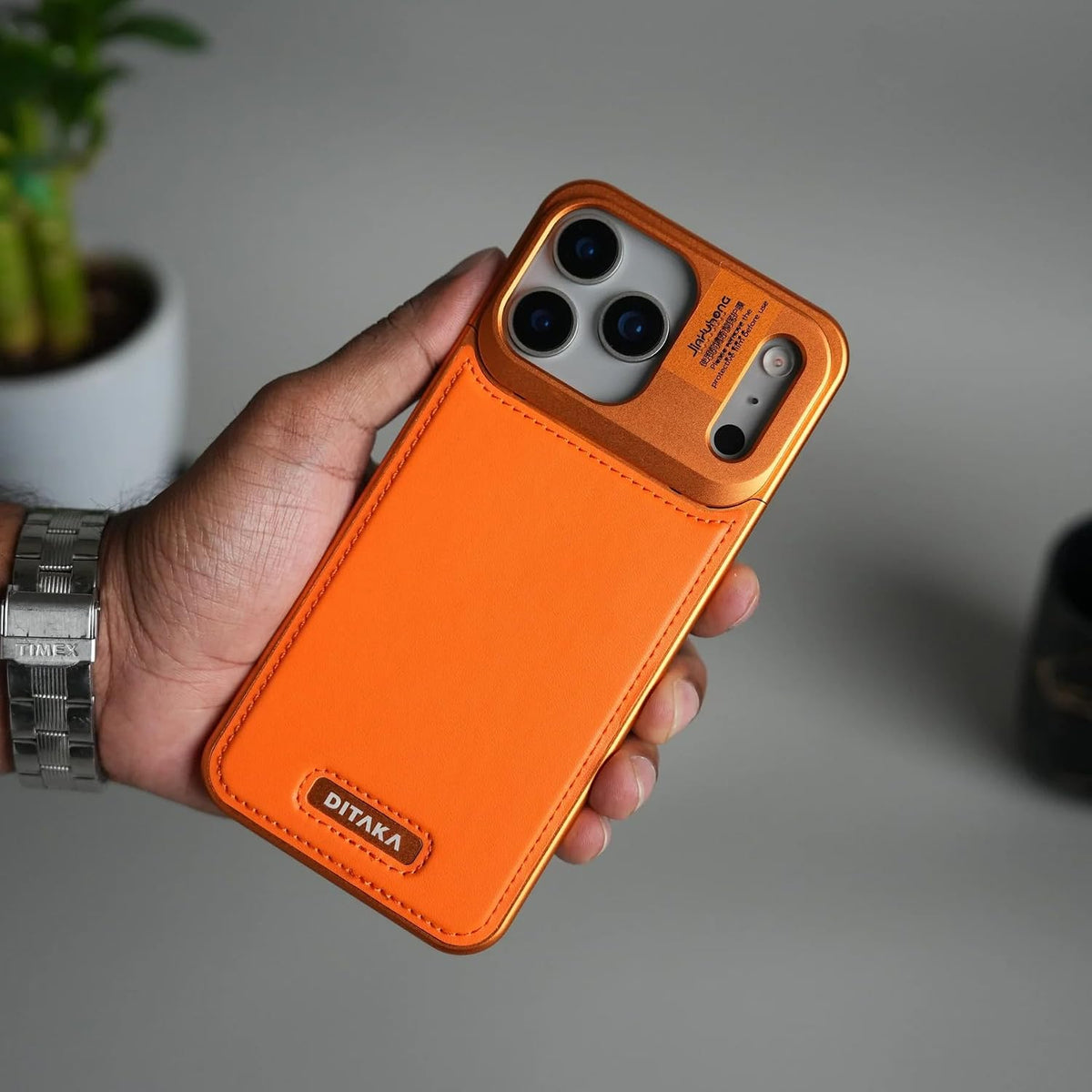 Frameless Metal Leather Case for iPhone