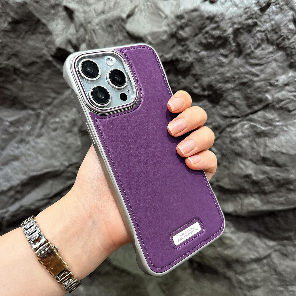 Premium Electroplated Chrome PU Leather Luxury Protective Case