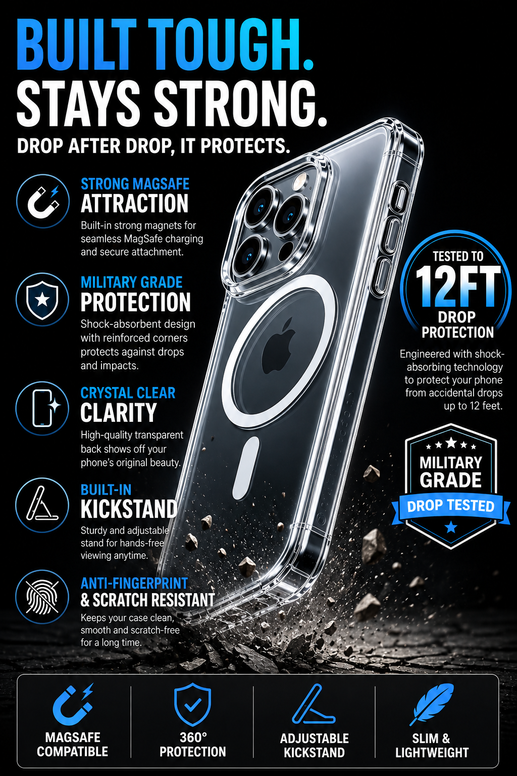 MagSafe CrystalShield 360° Protection Case