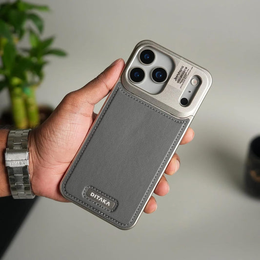 Frameless Metal Leather Case for iPhone