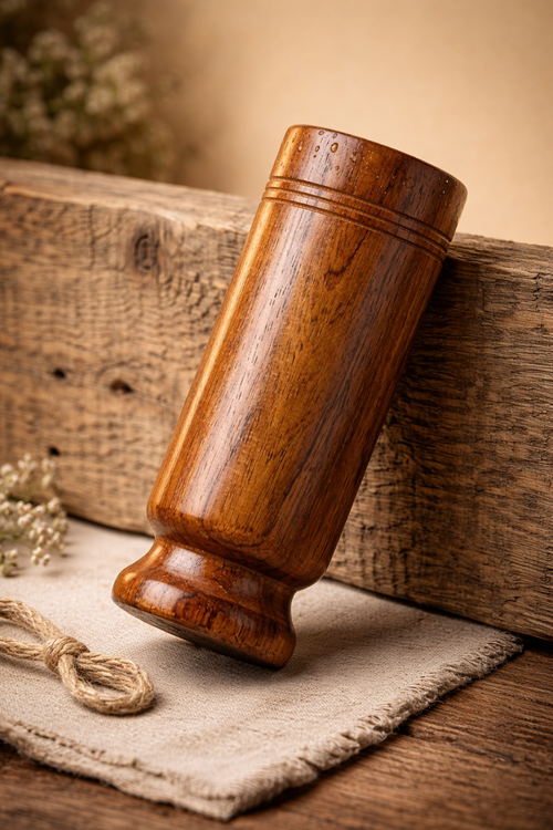 Pure Vijaysar Sugar Control Wooden Detox Water Glass