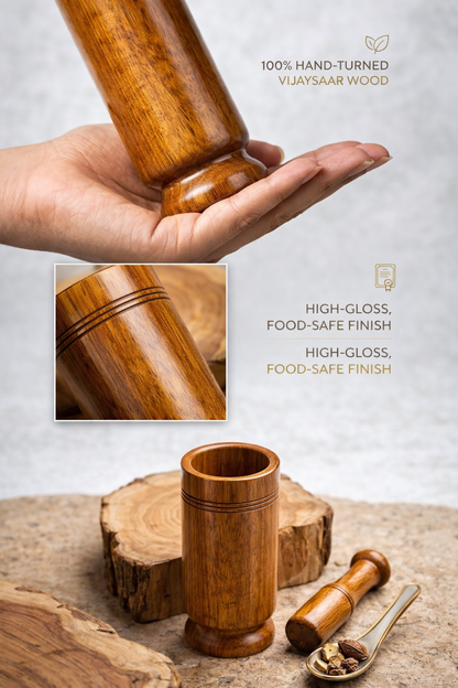 Pure Vijaysar Sugar Control Wooden Detox Water Glass