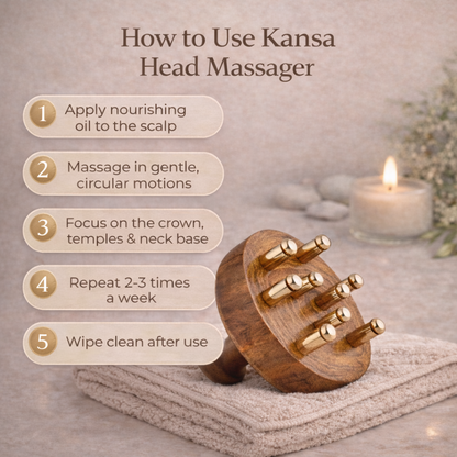 Kansa Scalp Massager for Hair Growth & Relaxation