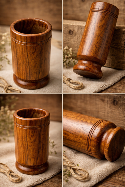 Pure Vijaysar Sugar Control Wooden Detox Water Glass