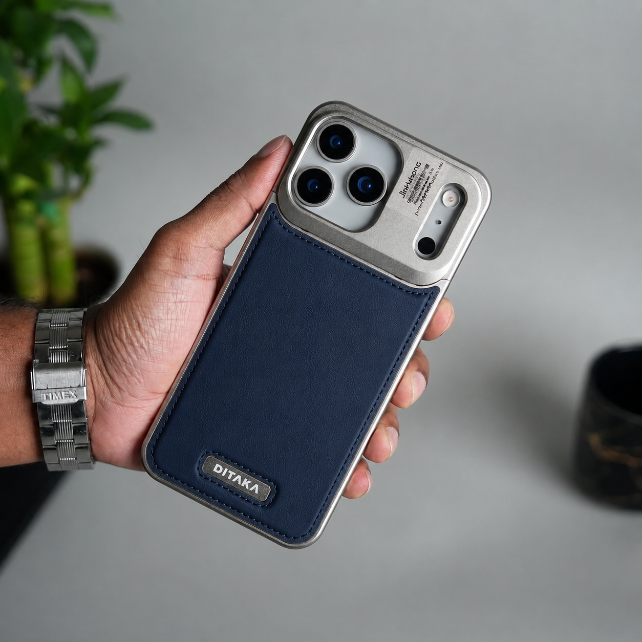 Frameless Metal Leather Case for iPhone