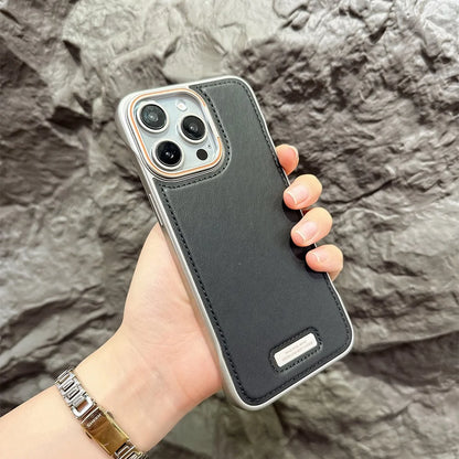 Premium Electroplated Chrome PU Leather Luxury Protective Case